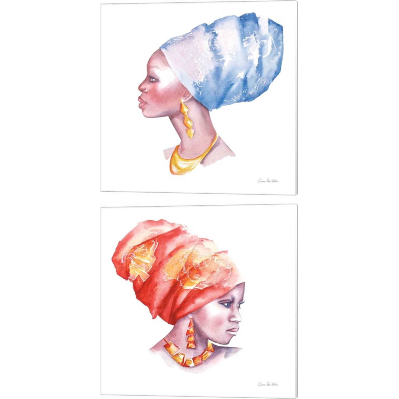 Elegance & Glow by Aimee Del Valle 14" x 14" Canvas Wall Art (Set of 2)